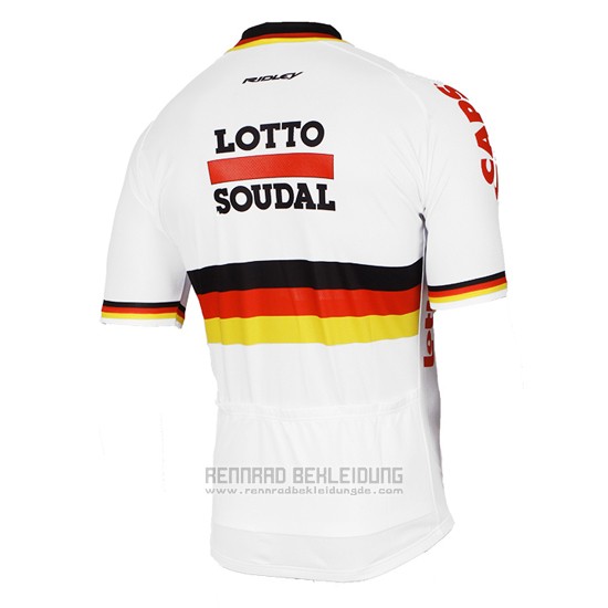 2017 Fahrradbekleidung Lotto Soudal Champion Deutschland Trikot Kurzarm und Tragerhose